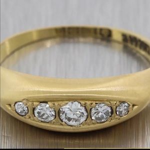 Antique 18K c1880 Victorian era estate Old European cut